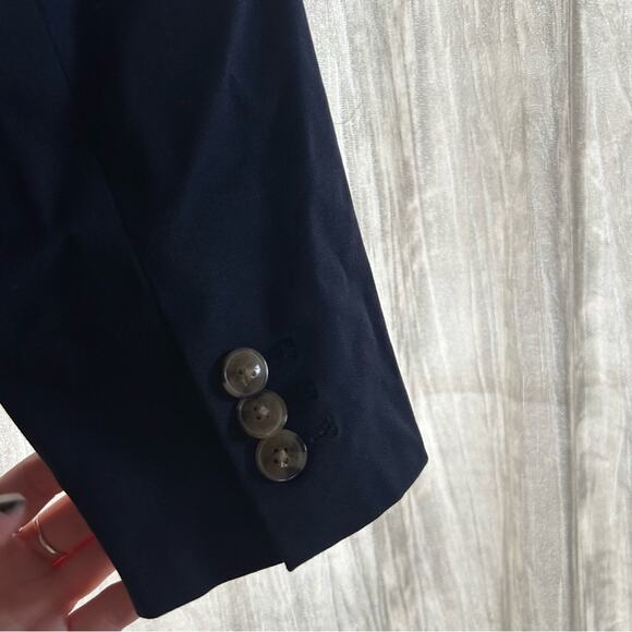 J. Crew Cotton Blend Two Button Blazer Navy Blue Suit Jacket NWT Size 4 - Picture 4 of 7
